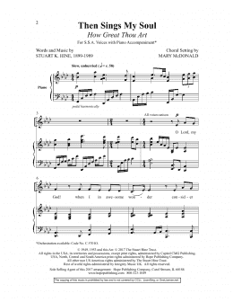 page one of Then Sings My Soul (How Great Thou Art) (arr. Mary McDonald) (SSA Choir)