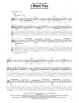 page one of I Want You (Guitar Tab)