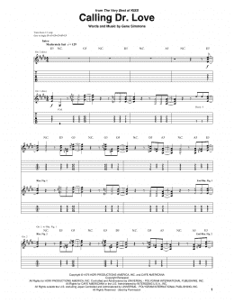 page one of Calling Dr. Love (Guitar Tab)