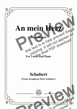 page one of Schubert-An mein Herz,in a minor,for Voice&Piano