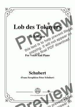 page one of Schubert-Lob des Tokayers,Op.118 No.4,in B Major,for Voice&Piano