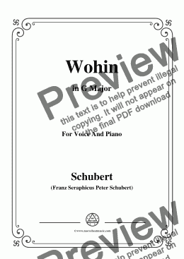 page one of Schubert-Wohin,from 'Die Schöne Müllerin',Op.25 No.2,in G Major,for Voice&Piano