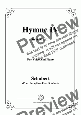 page one of Schubert-Hymne(Hymn) IV,D.662,in A Major,for Voice&Piano