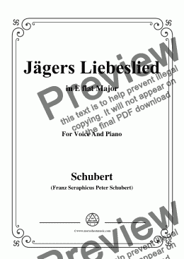 page one of Schubert-Jägers Liebeslied,Op.96 No.2,in E flat Major,for Voice&Piano