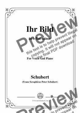 page one of Schubert-Ihr Bild,in b flat minor,for Voice&Piano