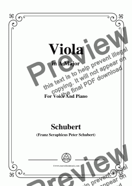 page one of Schubert-Viola(Violet),Op.123(D.786),in A Major,for Voice&Piano