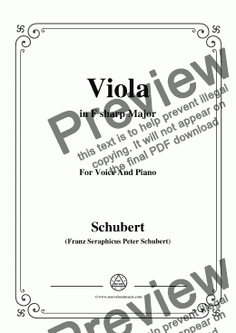 page one of Schubert-Viola(Violet),Op.123(D.786),in F sharp Major,for Voice&Piano