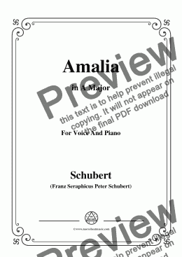 page one of Schubert-Amalia,Op.173 No.1,in A Major,for Voice&Piano