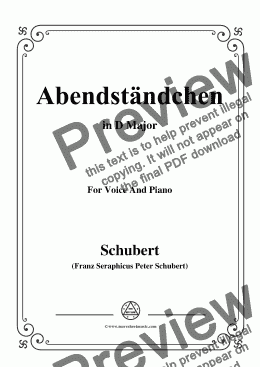 page one of Schubert-Abendständchen,in D Major,for Voice&Piano