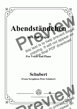 page one of Schubert-Abendständchen,in A flat Major,for Voice&Piano