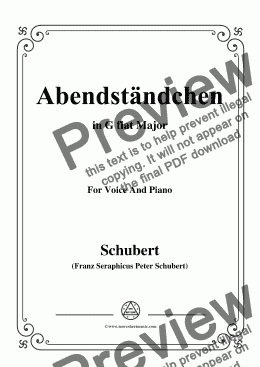 page one of Schubert-Abendständchen,in G flat Major,for Voice&Piano