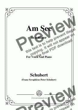 page one of Schubert-Am See,in a minor,for Voice&Piano