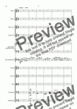 page one of Concerto for Double Bass and Chamber Orchestra 2nd movement