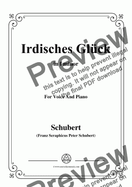 page one of Schubert-Irdisches Glück,Op.95 No.4,in f minor,for Voice&Piano