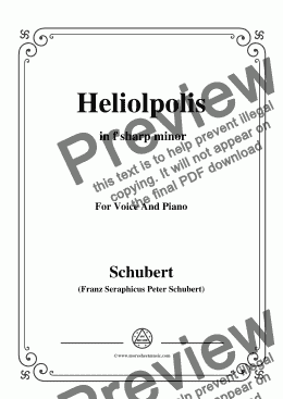 page one of Schubert-Heliopolis,from Heliopolis I,D.753,in f sharp minor,for Voice&Piano