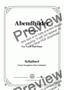 page one of Schubert-Abendbilder(Nocturne),D.650,in b minor,for Voice&Piano