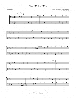 page one of All My Loving (Trombone Duet)