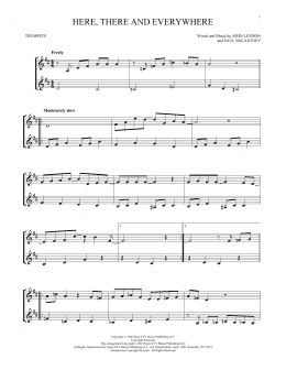 page one of Here, There And Everywhere (Trumpet Duet)