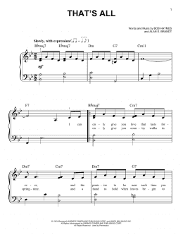 page one of That's All (Easy Piano)