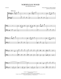 page one of Norwegian Wood (This Bird Has Flown) (Cello Duet)