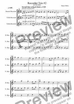 page one of Recorder Trio #2
