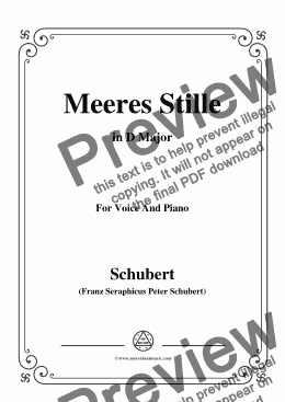 page one of Schubert-Meeres Stille,Op.3 No.2,in D Major,for Voice&Piano