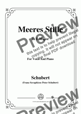 page one of Schubert-Meeres Stille,Op.3 No.2,in E Major,for Voice&Piano