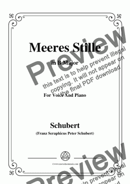 page one of Schubert-Meeres Stille,Op.3 No.2,in B Major,for Voice&Piano