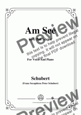 page one of Schubert-Am See,in G flat Major,for Voice&Piano