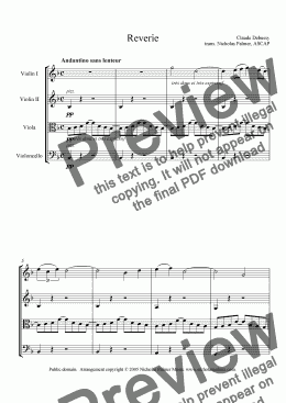 page one of Reverie (String Quartet)