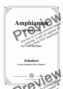 page one of Schubert-Amphiaraos,in g sharp minor,D.166,for Voice&Piano