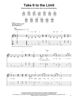 page one of Take It To The Limit (Easy Guitar Tab)