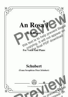 page one of Schubert-An Rosa I(To Rosa),D.315,in B Major,for Voice&Piano