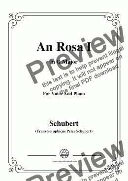 page one of Schubert-An Rosa I(To Rosa),D.315,in G Major,for Voice&Piano