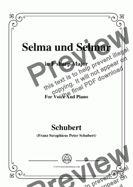 page one of Schubert-Selma und Selmar,in F sharp Major,for Voice&Piano