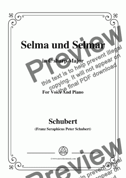 page one of Schubert-Selma und Selmar,in C sharp Major,for Voice&Piano