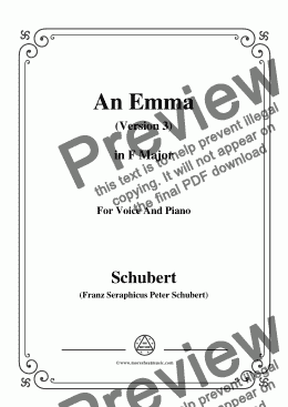 page one of Schubert-An Emma(3rd ver. published as Op.58 No.2),D.113,in F Major,for Voice&Piano