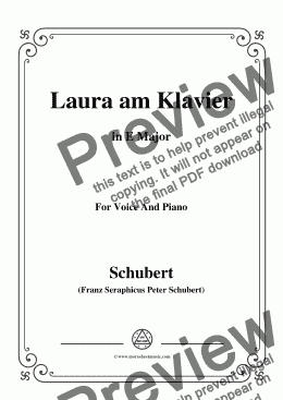 page one of Schubert-Laura am Klavier(Laura at the Piano),1st version,D.388,in E Major,for Voice&Piano