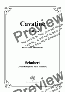 page one of Schubert-Cavatine,from the opera 'Alfonso und Estrella'(D.732),in C Major,for Voice&Pno