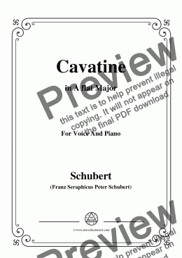 page one of Schubert-Cavatine,from the opera 'Alfonso und Estrella'(D.732),in A flat Major,for Voice&Pno