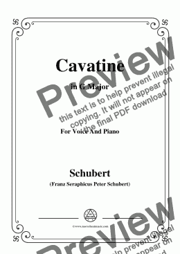 page one of Schubert-Cavatine,from the opera 'Alfonso und Estrella'(D.732),in G Major,for Voice&Pno