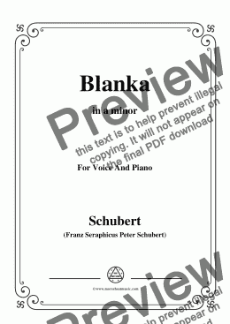 page one of Schubert-Blanka,in a minor,for Voice&Piano