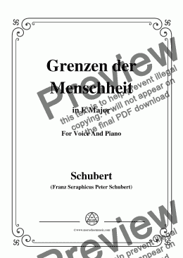 page one of Schubert-Grenzen der Menschheit,in E Major,for Voice&Piano