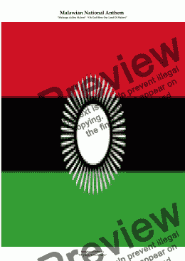 page one of Malawian  National Anthem for Symphony Orchestra (Kt Olympic Anthem Series)