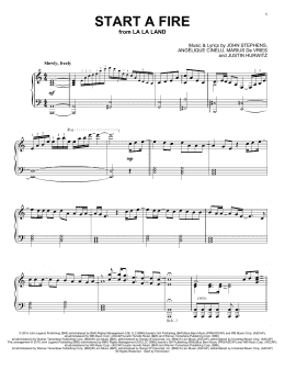 page one of Start A Fire (from La La Land) (Piano Solo)