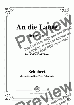 page one of Schubert-An die Laute,Op.81 No.2,in F Major,for Voice&Piano