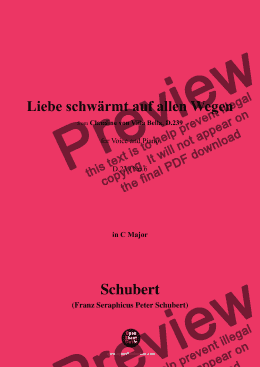 page one of Schubert-Liebe schwärmt auf allen Wegen,in C Major