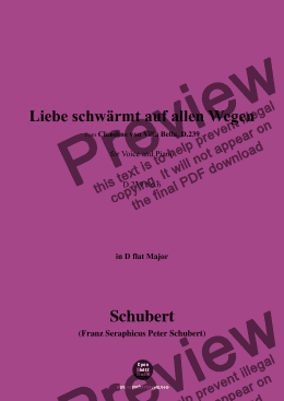 page one of Schubert-Liebe schwärmt auf allen Wegen,in D flat Major