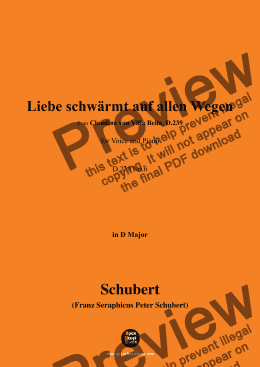 page one of Schubert-Liebe schwärmt auf allen Wegen,in D Major