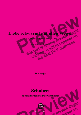 page one of Schubert-Liebe schwärmt auf allen Wegen,in B Major